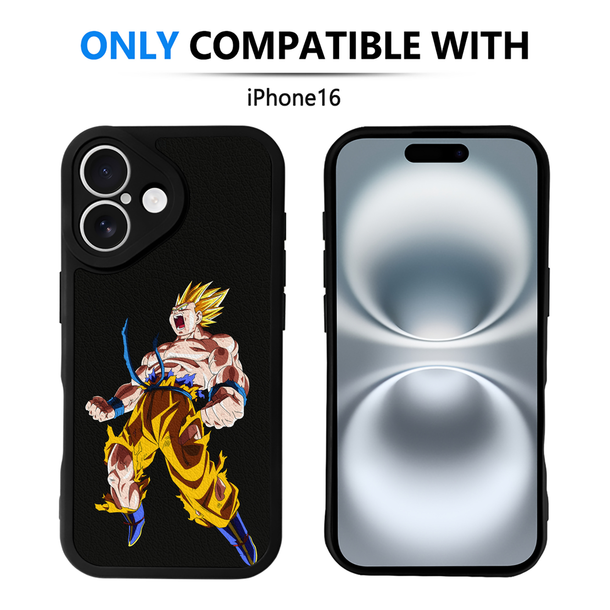 （画像用） ドラゴンボール 孫悟空（そん ごくう）Son Goku カカロット DRAGON BALL Kakarotto 【iPhone 16シリーズ対応】シリコンスマホケース（レザー調） 材質：シリコン